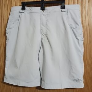 Straight Down Light Silver Men's Golf IShorts Size 38- Palma Ceia Embroidery Hem